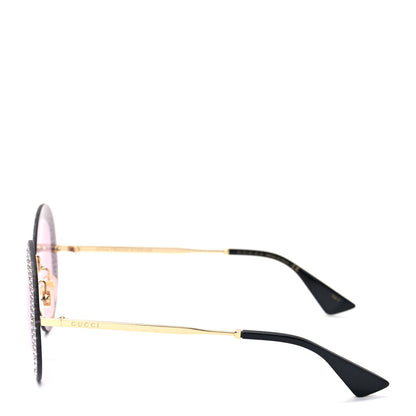Gucci Crystal Oversize Hollywood Forever Sunglasses GG0899S Gold Violet 3 of 7