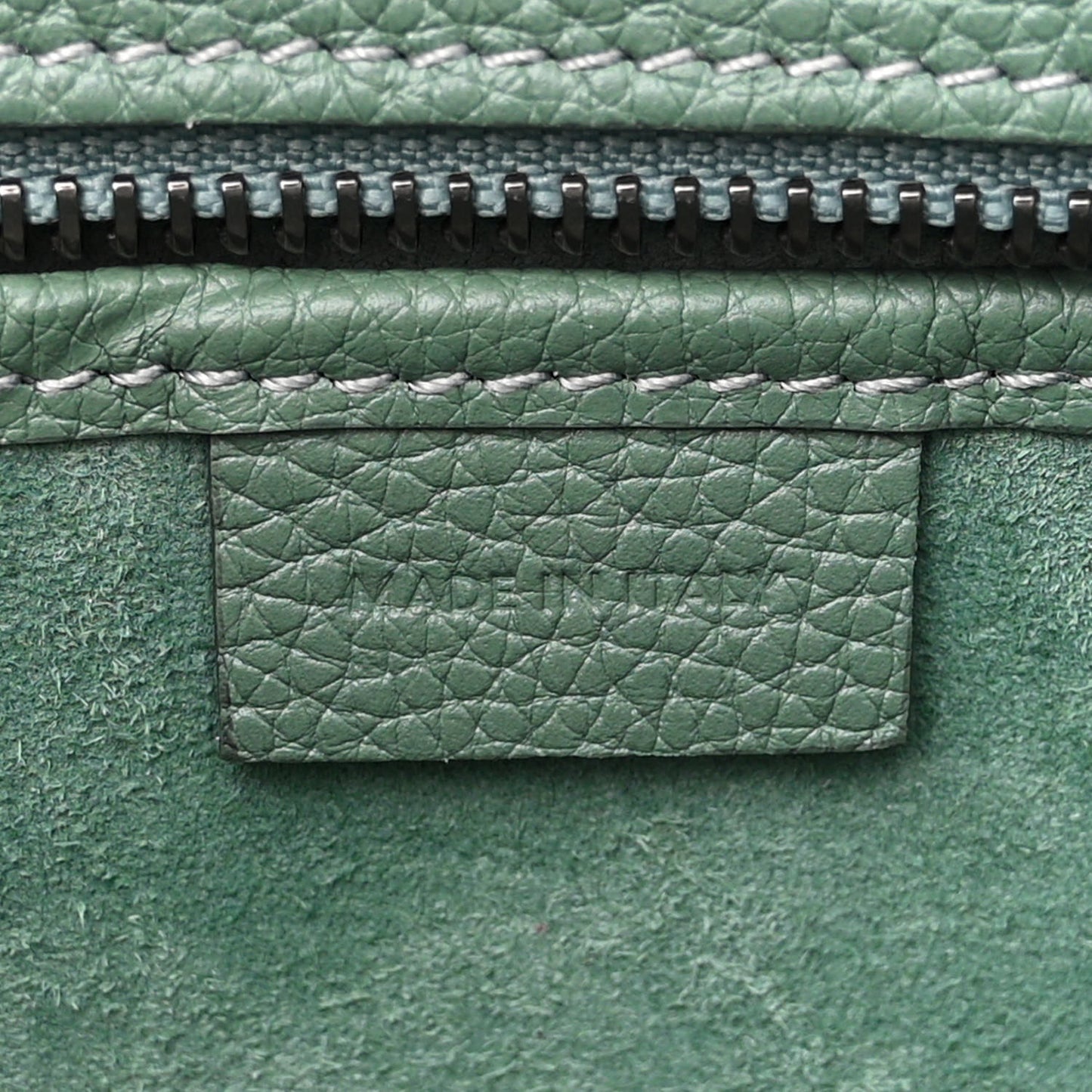 Drummed Calfskin Nano Luggage Celadon