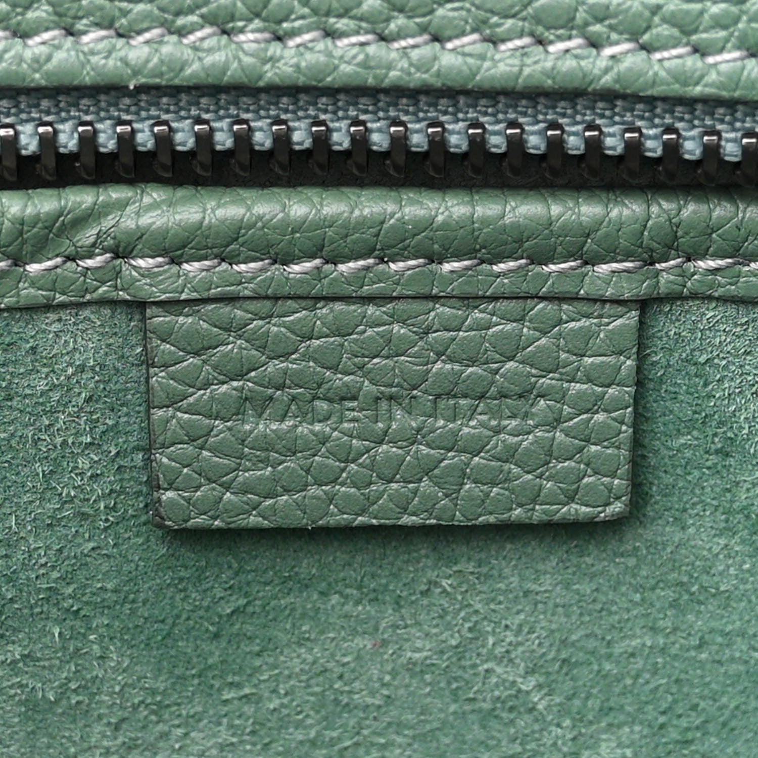 Celine Drummed Calfskin Nano Luggage Celadon 7 of 14