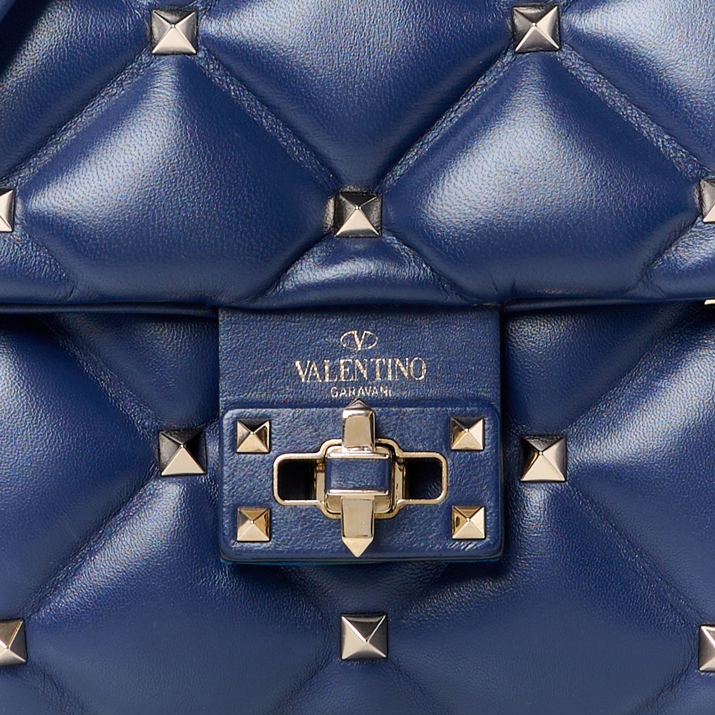 Nappa Medium Candystud Top Handle Bag Navy