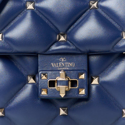 Valentino Garavani Nappa Medium Candystud Top Handle Bag Navy 9 of 11