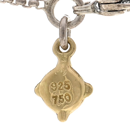 David Yurman Sterling Silver 18K Yellow Gold Cable Heart Pendant Necklace 4 of 4