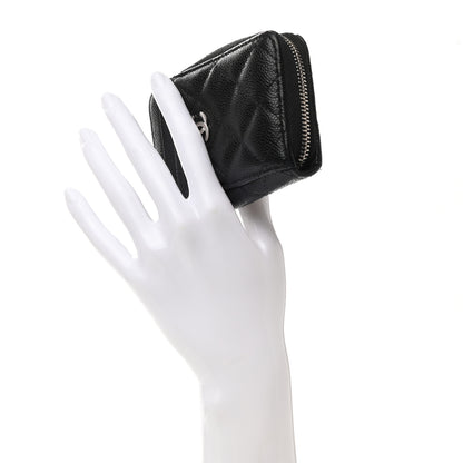 Chanel Caviar Quilted Zip Card Holder Black 2 of 8
