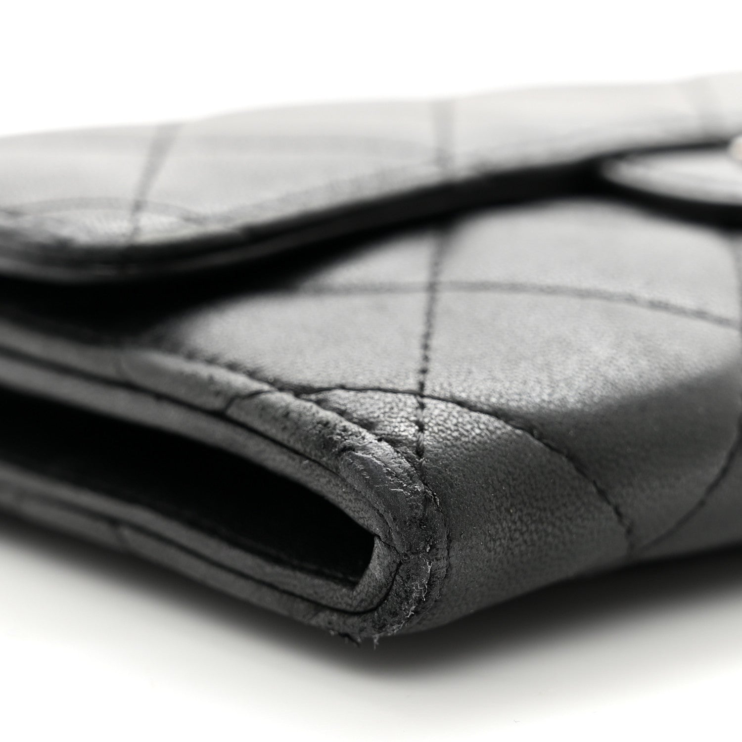 Chanel Lambskin Quilted Flap Card Holder Wallet Black 9 of 11