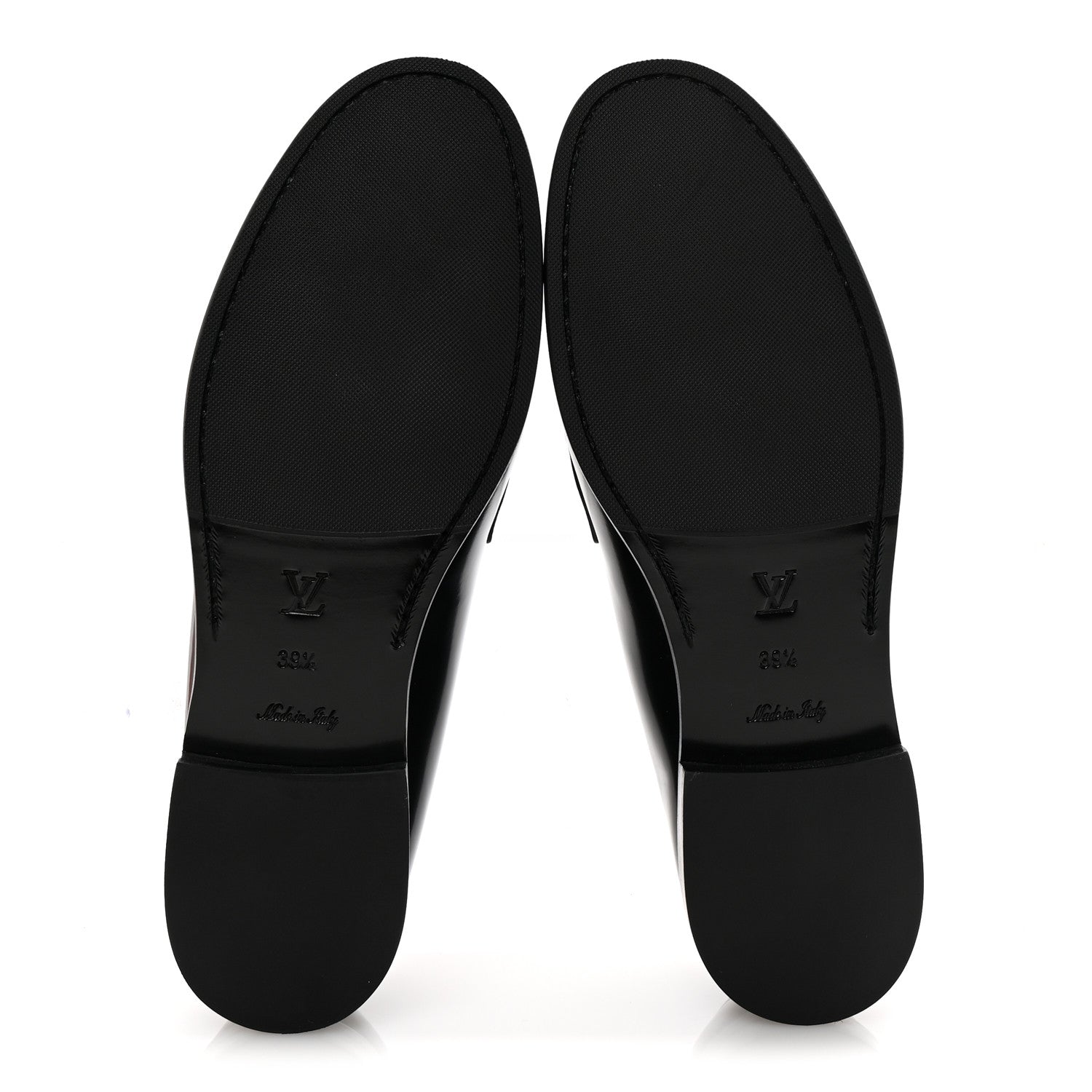 Louis Vuitton Glazed Calfskin Chess Flat Loafer 39.5 Black 6 of 9