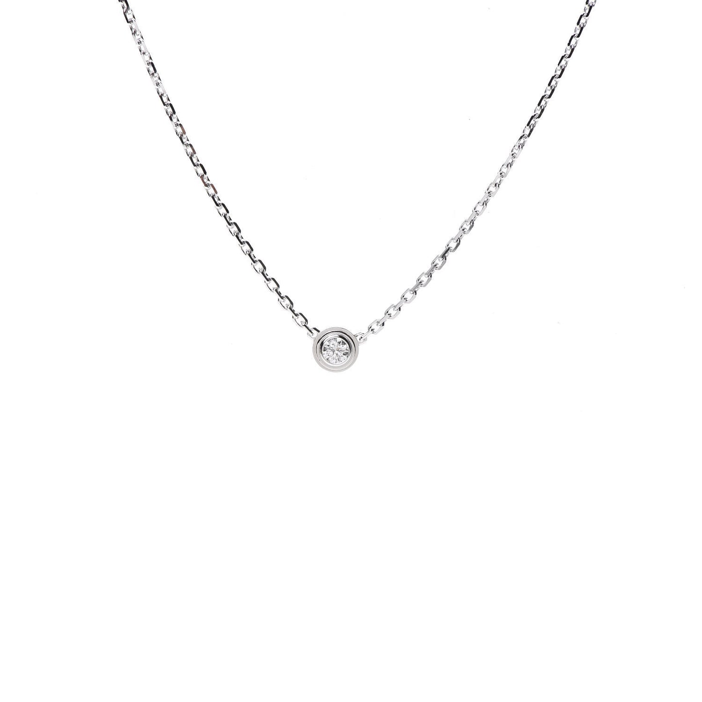 18K White Gold Diamond XS D'Amour Pendant Necklace