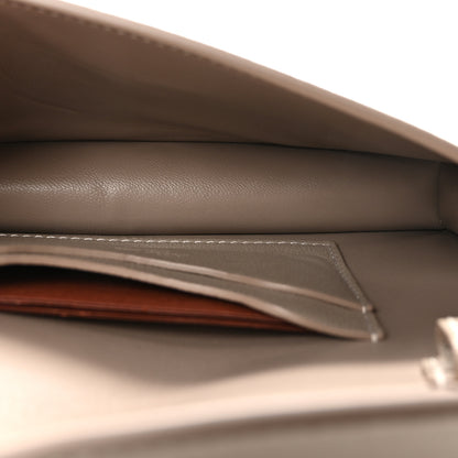 Loro Piana Grained Calfskin Extra Pochette Snowflakes Dove Antique Silver 5 of 9
