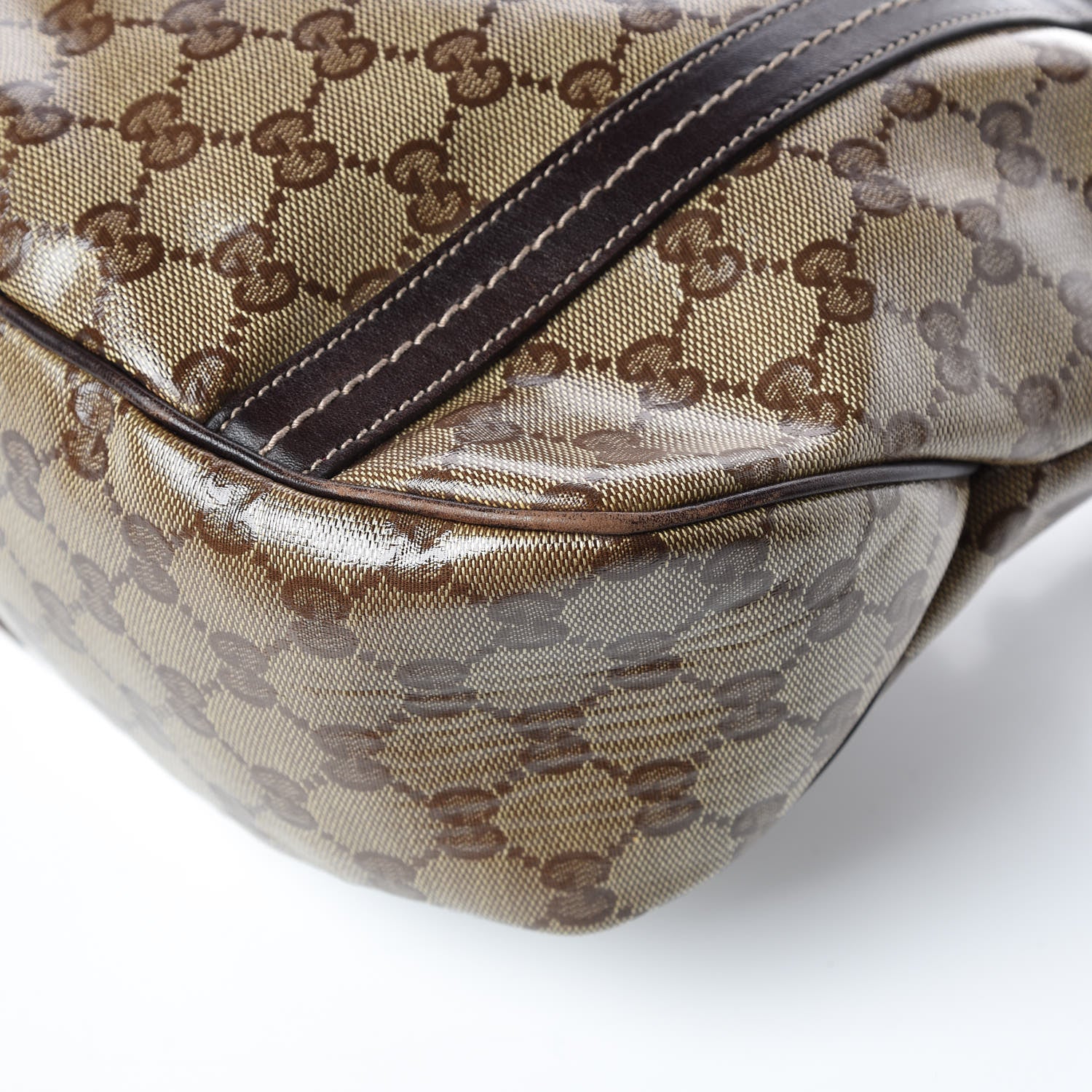 Gucci Crystal Monogram Duchessa Flap Shoulder Bag Dark Brown 12 of 15