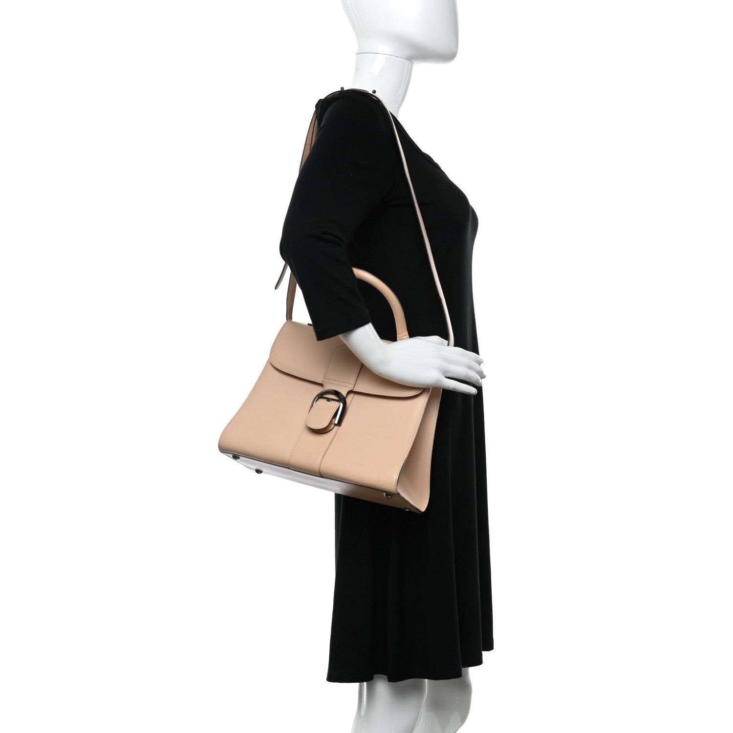 Delvaux Calfskin MM Brillant Satchel Nude 3 of 5