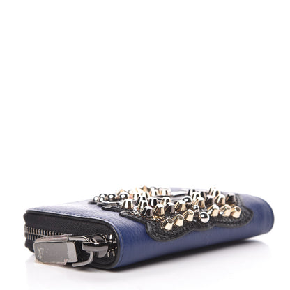Christian Louboutin Calfskin Ecusson Panettone Coin Purse Navy 4 of 8