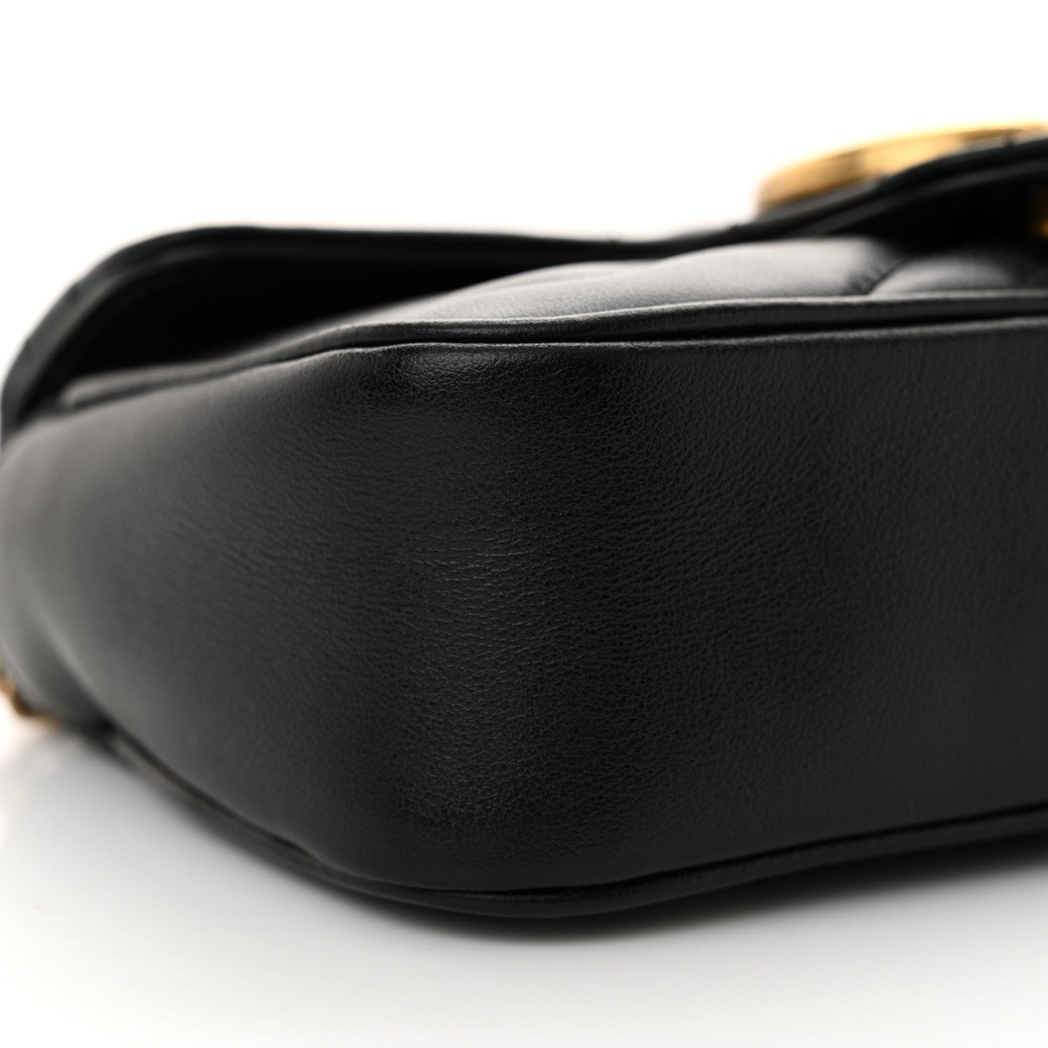 Gucci Calfskin Matelasse Super Mini GG Marmont Shoulder Bag Black 9 of 13