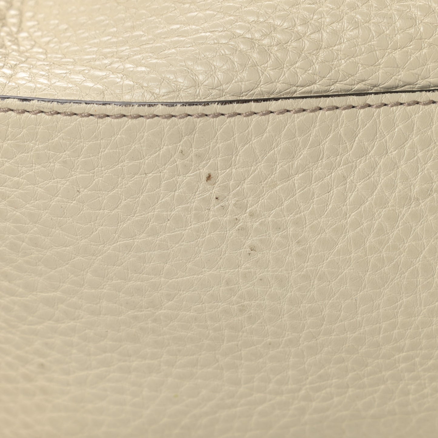 Pebbled Calfskin Medium Soho Chain Shoulder Bag Off White