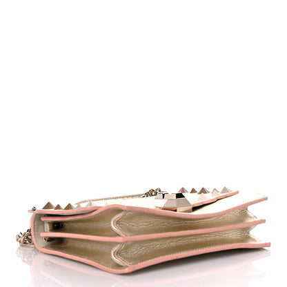 Fendi Vitello Catalan Mirror Scalloped Multi Studded Small Kan I Shoulder Bag Champagne 4 of 12