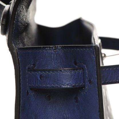 Hermes Ostrich Kelly Pochette Bleu Saphir 16 of 18