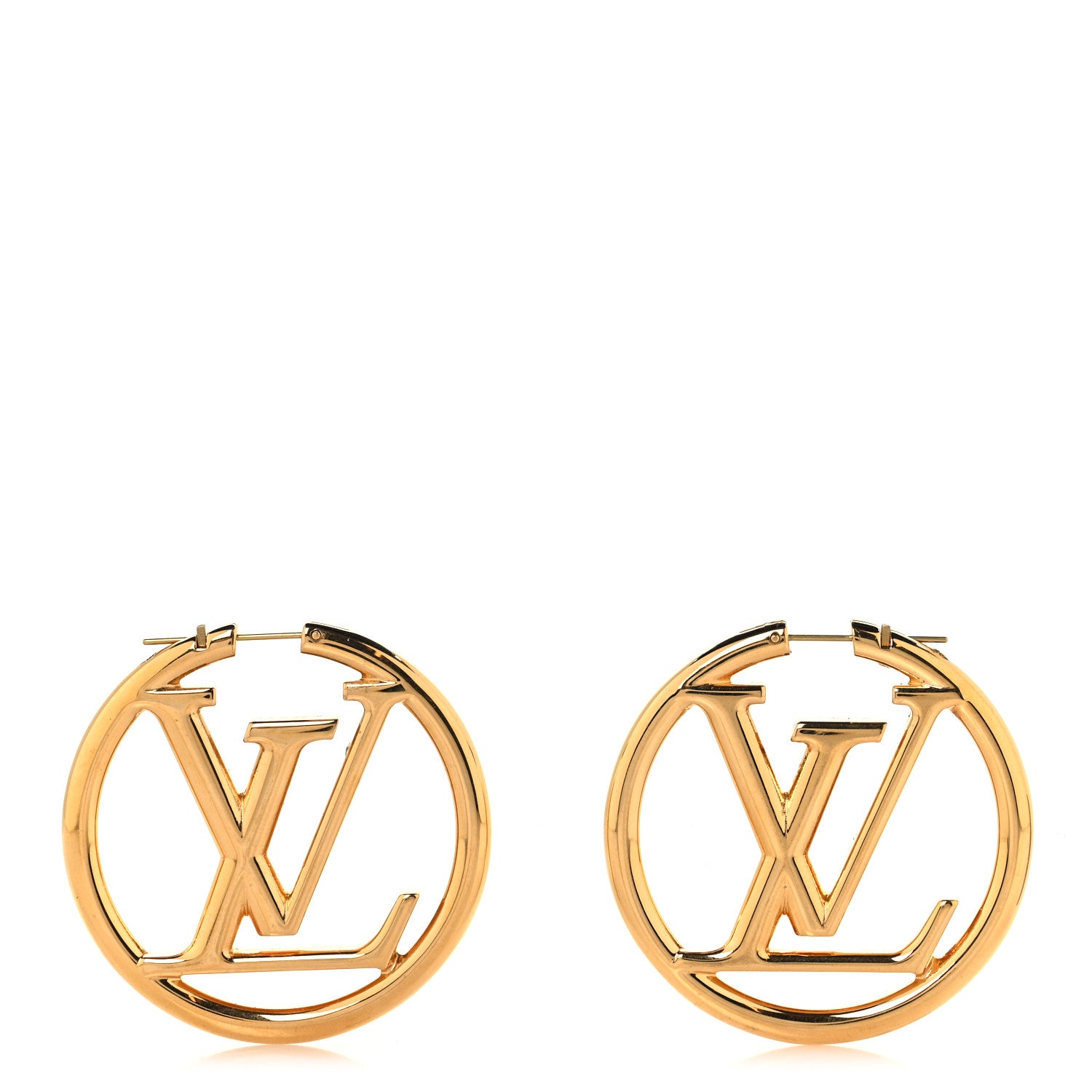 Louis Vuitton Metal Louise Hoop Earrings Gold Gold 1 of 4