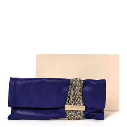 Jimmy Choo Shimmer Suede Chandra Clutch Purple 11 of 11