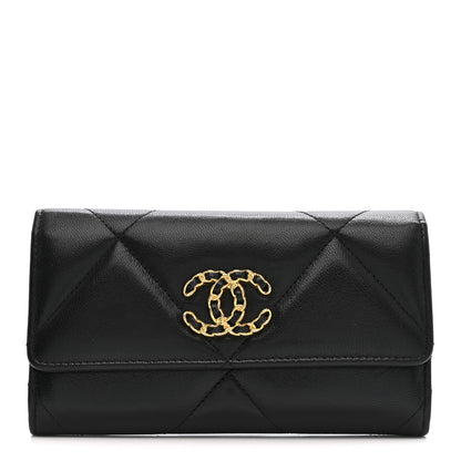 Chanel Lambskin Quilted Chanel 19 Flap Wallet Black 1 of 8