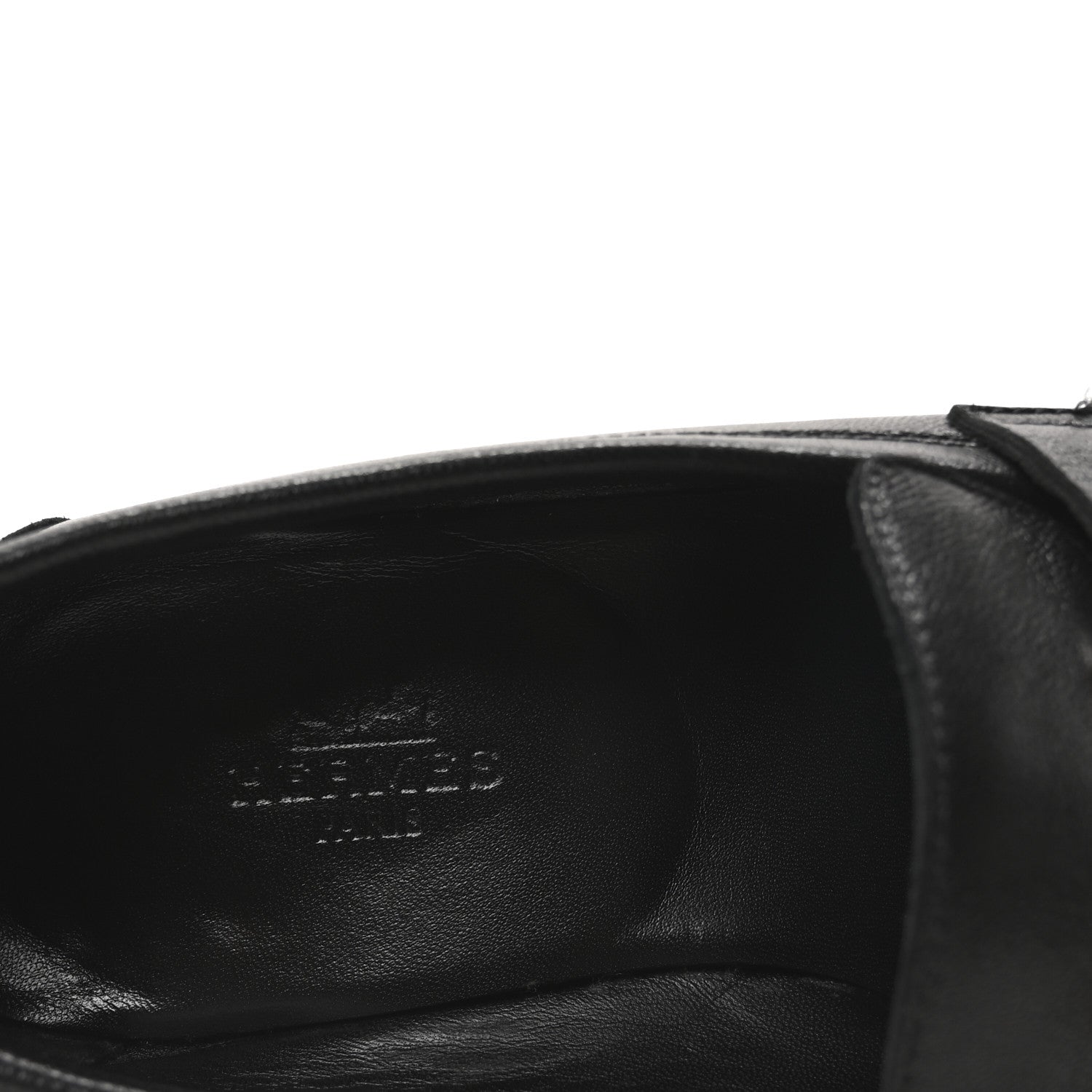 Hermes Goatskin Womens Paris Loafers 35 Black 8 of 9