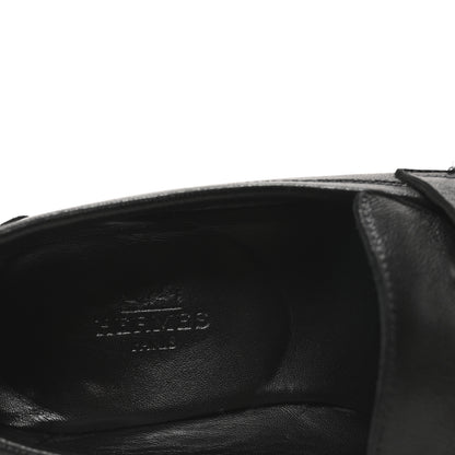 Hermes Goatskin Womens Paris Loafers 35 Black 8 of 9
