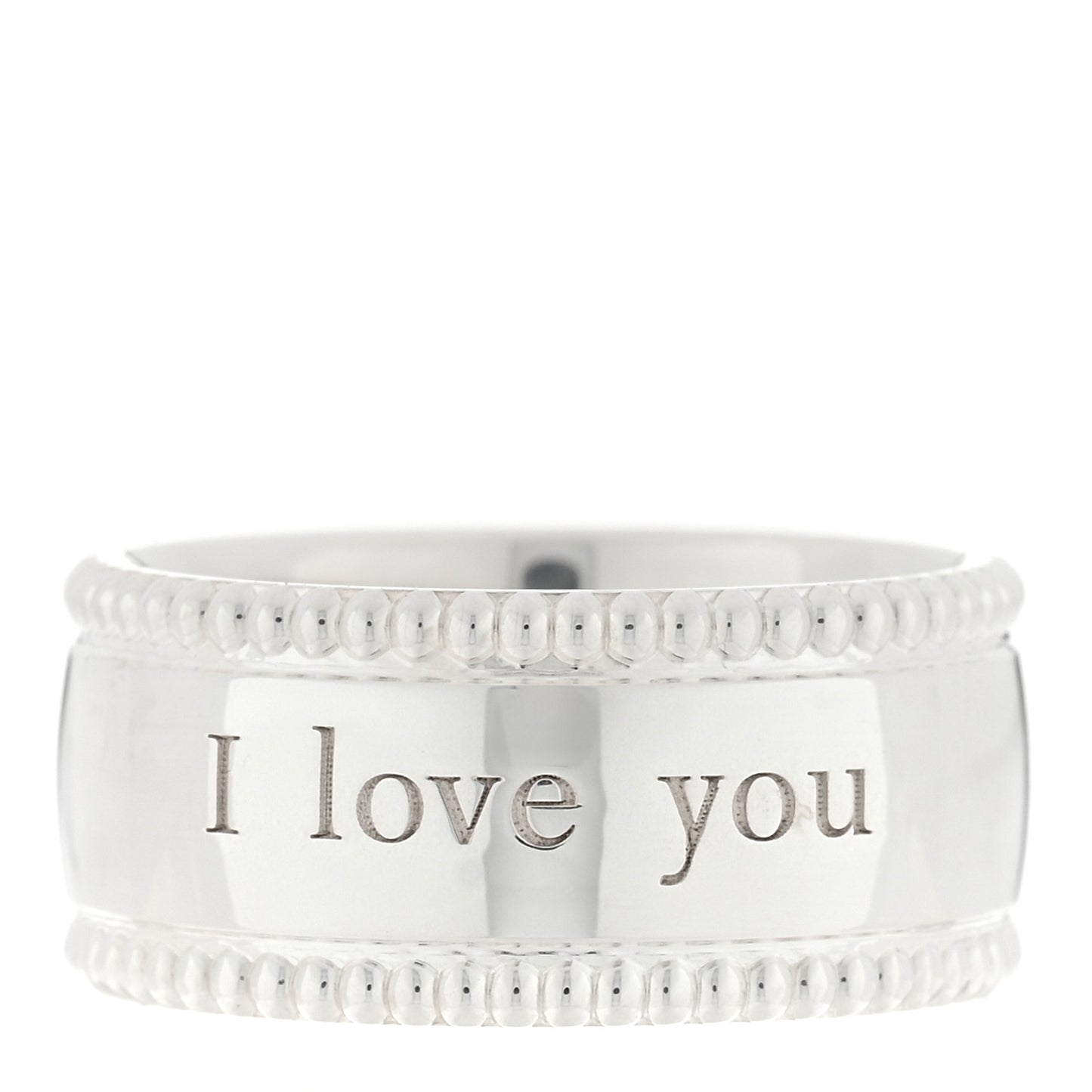 Sterling Silver Milgrain I Love You Band Ring 47 4