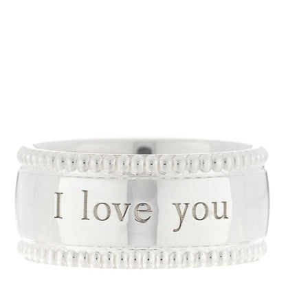 Tiffany Sterling Silver Milgrain I Love You Band Ring 47 4 1 of 4