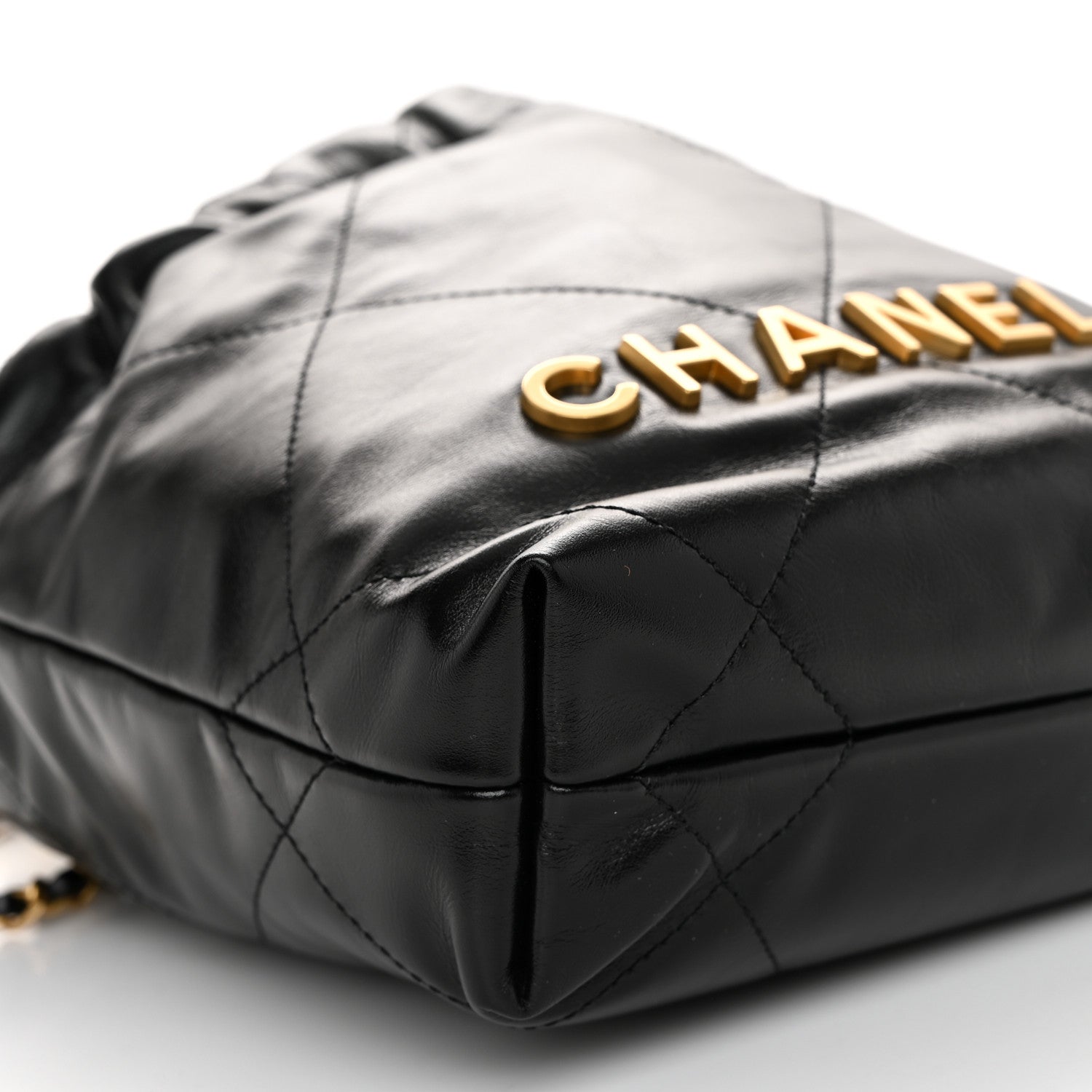 Chanel Shiny Calfskin Quilted Mini Chanel 22 Black 9 of 10