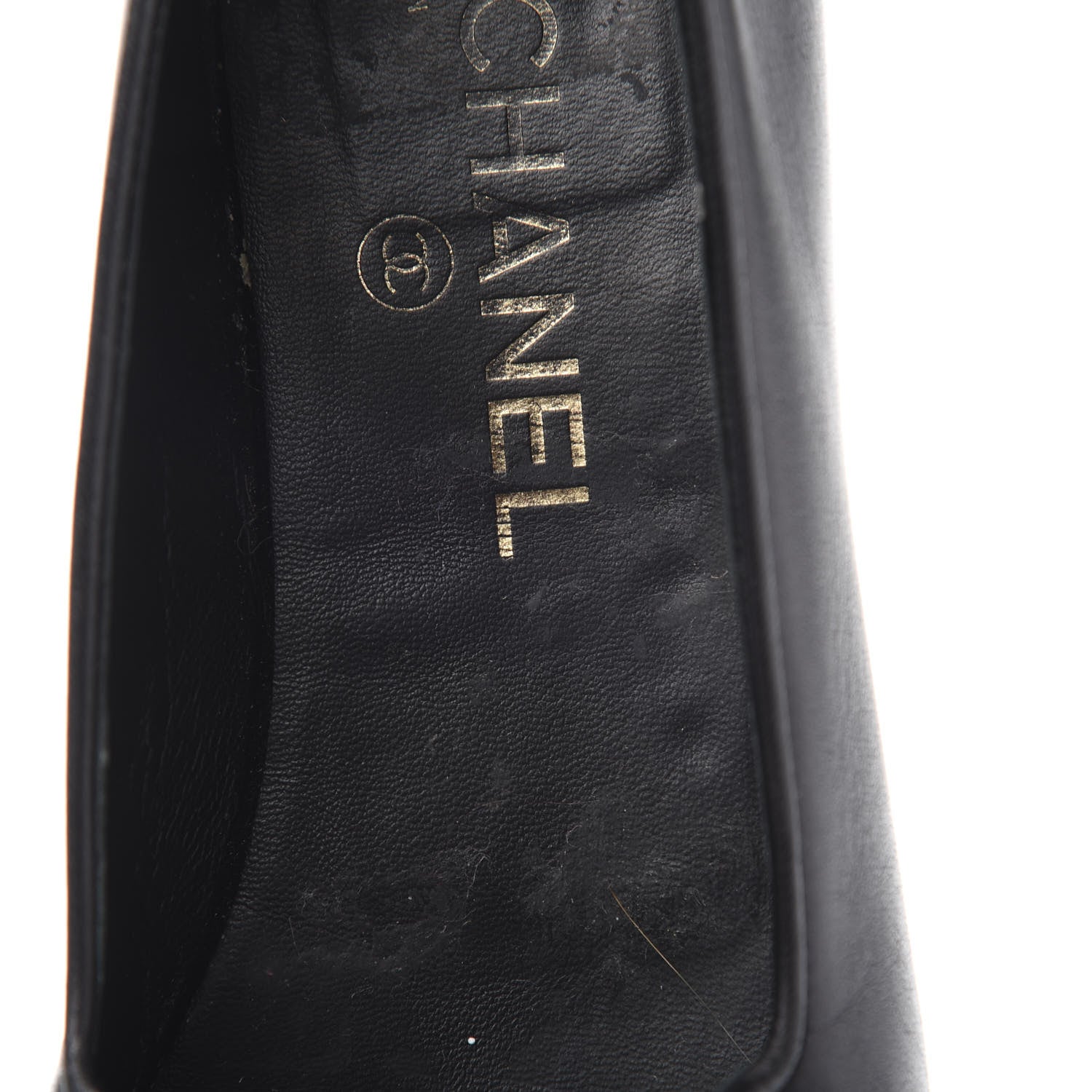 Chanel Enamel Pearl Crystal Lambskin Womens CC Mocassin Loafers 36.5 Black 9 of 10