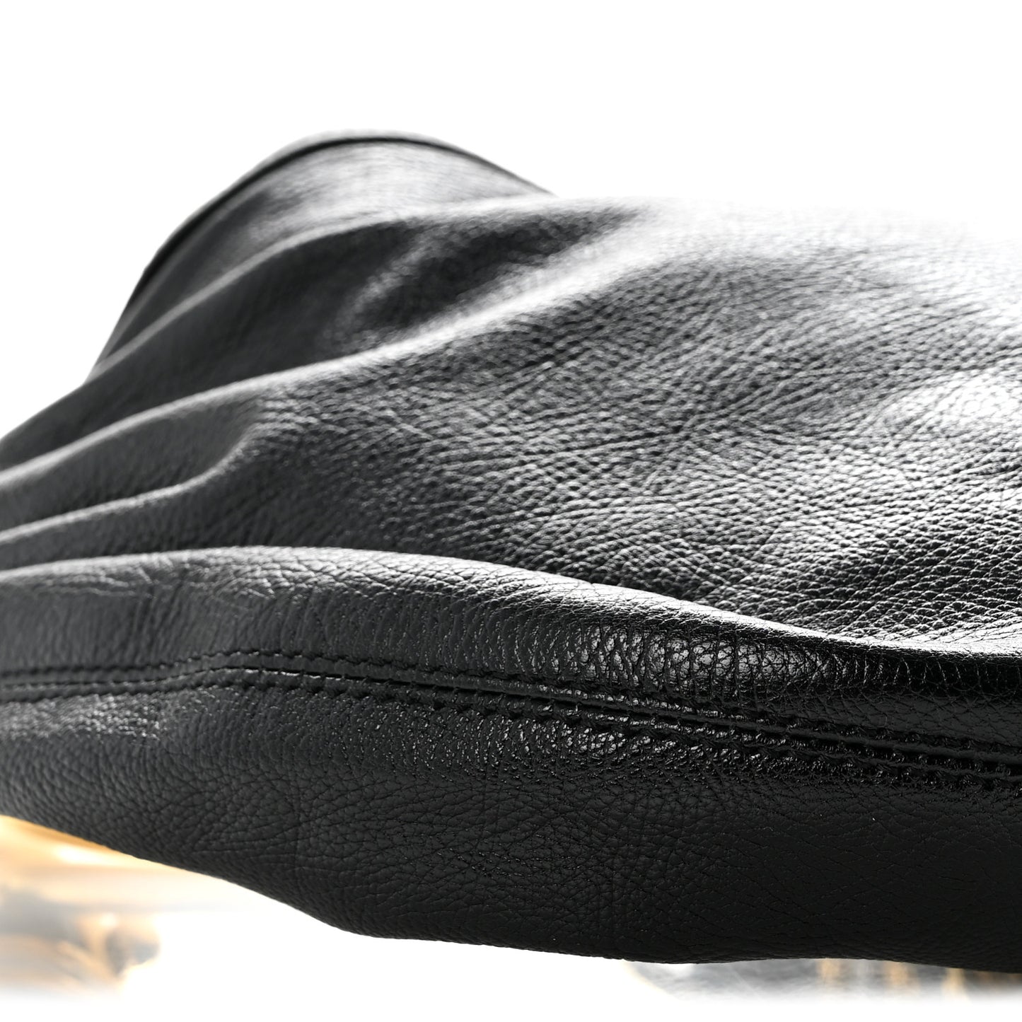 Grained Calfskin Small Bracelet Hobo Bag Black