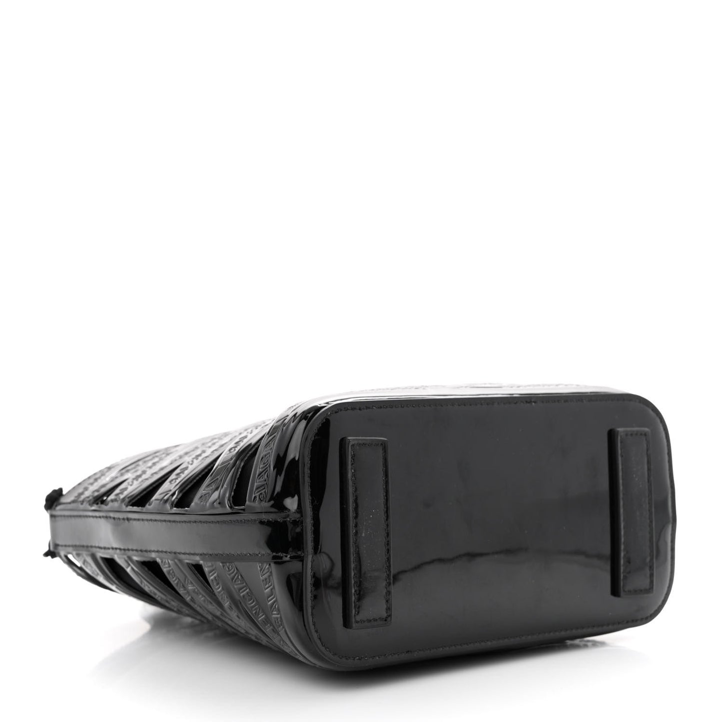 Patent Calfskin Small Neo Basket Tote Black