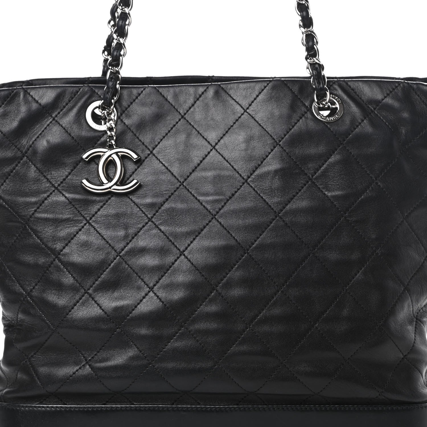 Chanel Calfskin Stitched Large VIP Shopping Tote Black 8 of 21