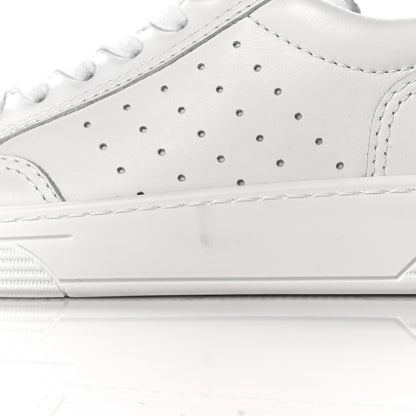 Chanel Grained Calfskin Fabric Womens Logo Sneakers 37 White 9 of 11