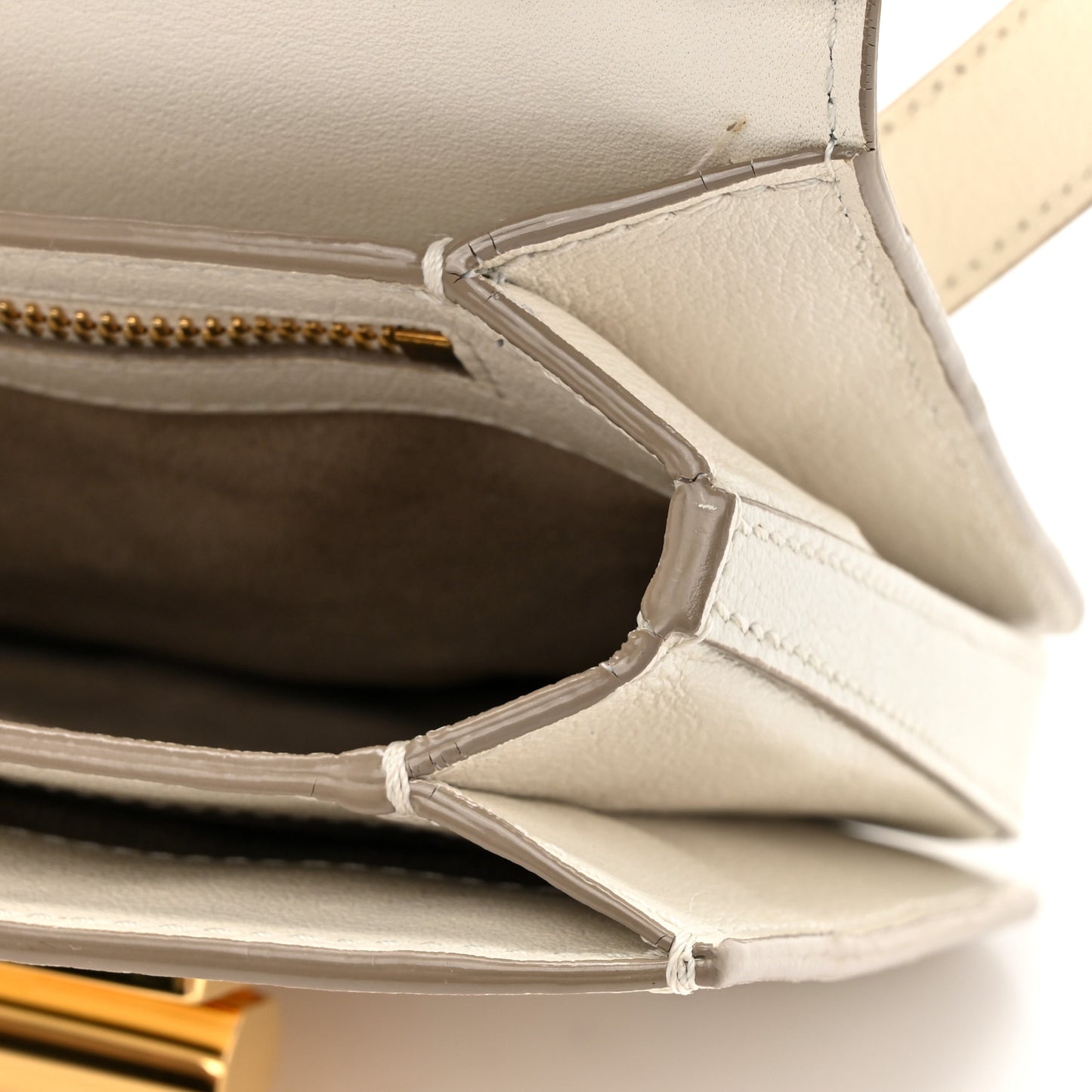 Goatskin Natalia Medium Shoulder Bag Chalk