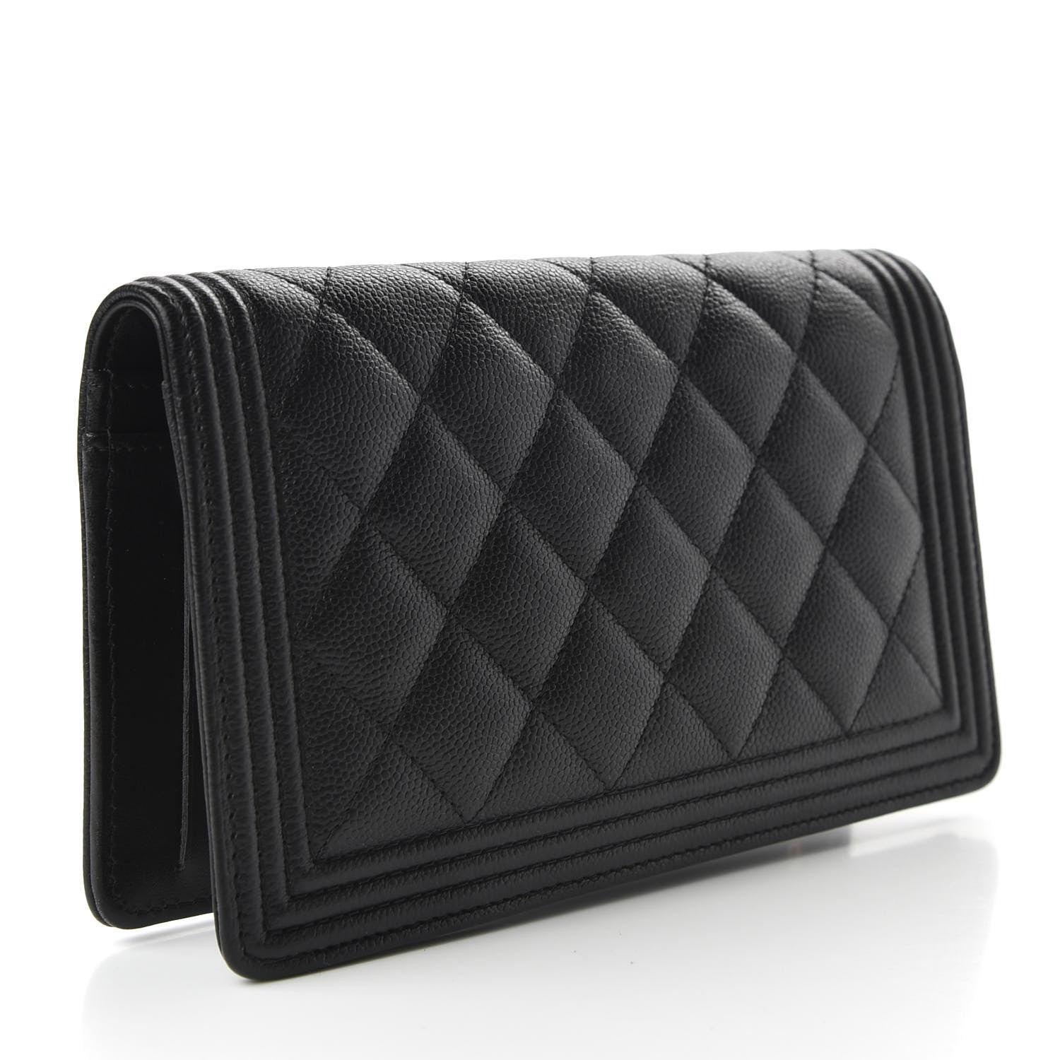Chanel Caviar Quilted Boy Yen Wallet Black 3 of 9