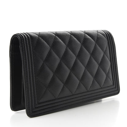 Chanel Caviar Quilted Boy Yen Wallet Black 3 of 9
