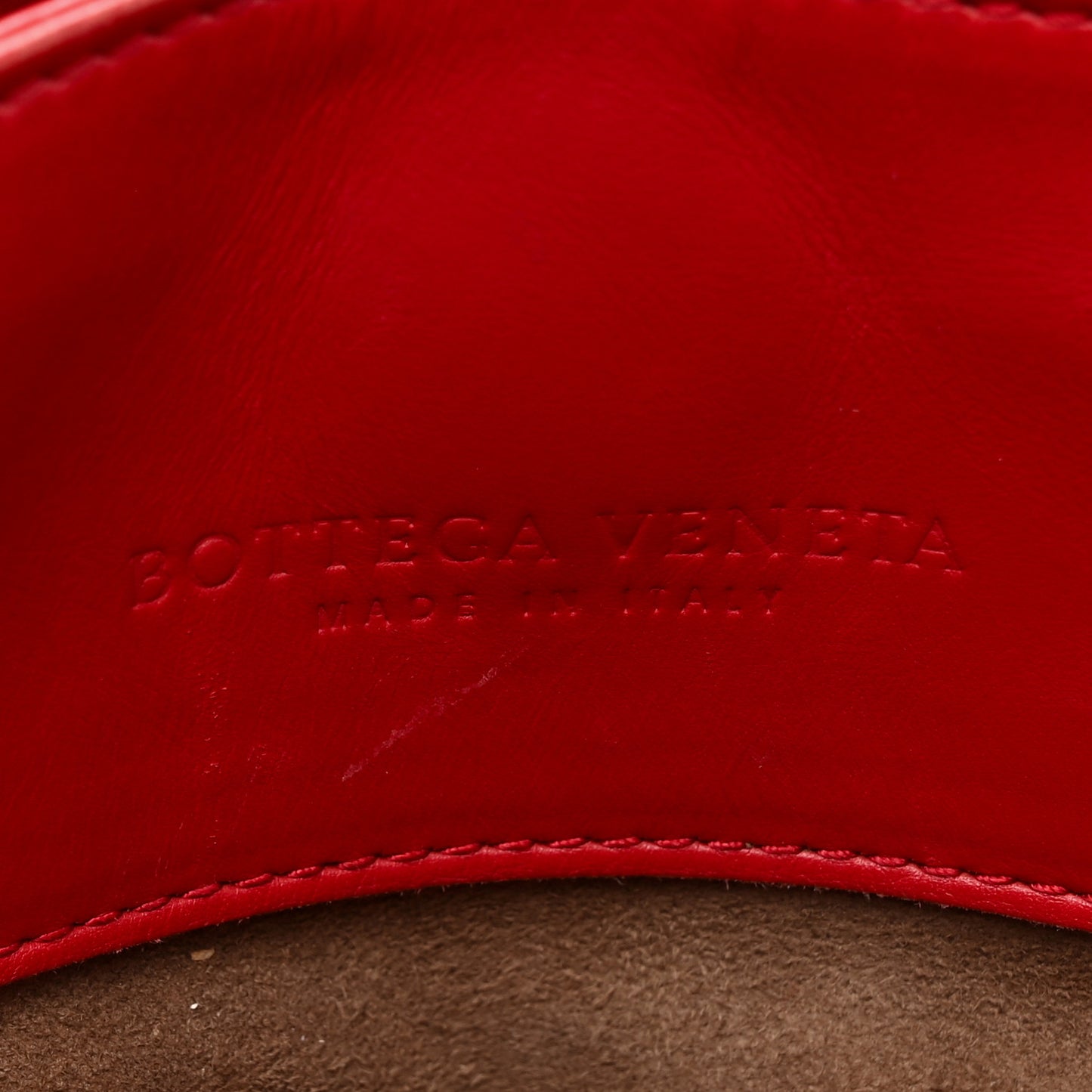Nappa Intrecciato Small Roma Tote Red