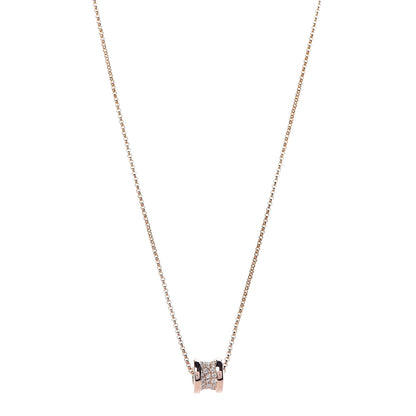 Bulgari 18K Rose Gold Diamond Small B.Zero1 Pave Pendant Necklace 1 of 8