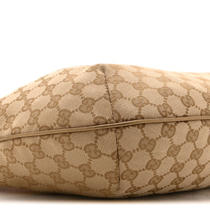 Gucci Monogram Web Medium Half Moon Hobo Gold Pink 9 of 10
