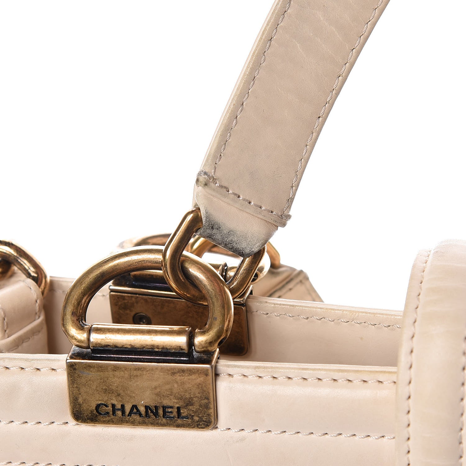 Chanel Glazed Calfskin Boy Tote White 21 of 23