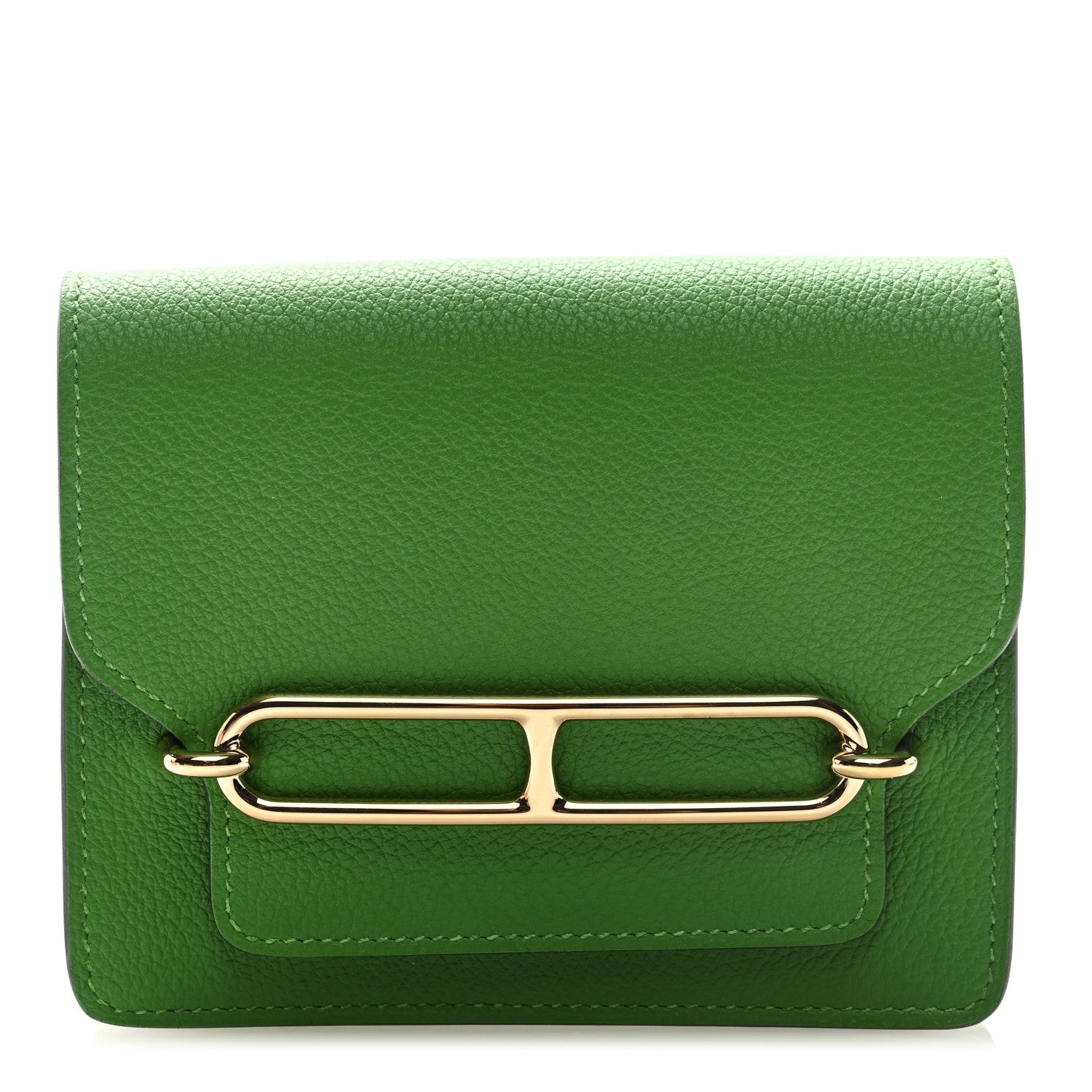Hermes Evercolor Bi-color Roulis Slim Wallet Vert Yucca Bleu Hydra 2 of 8