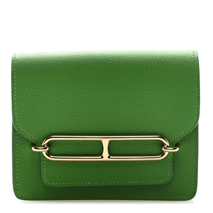 Hermes Evercolor Bi-color Roulis Slim Wallet Vert Yucca Bleu Hydra 2 of 8