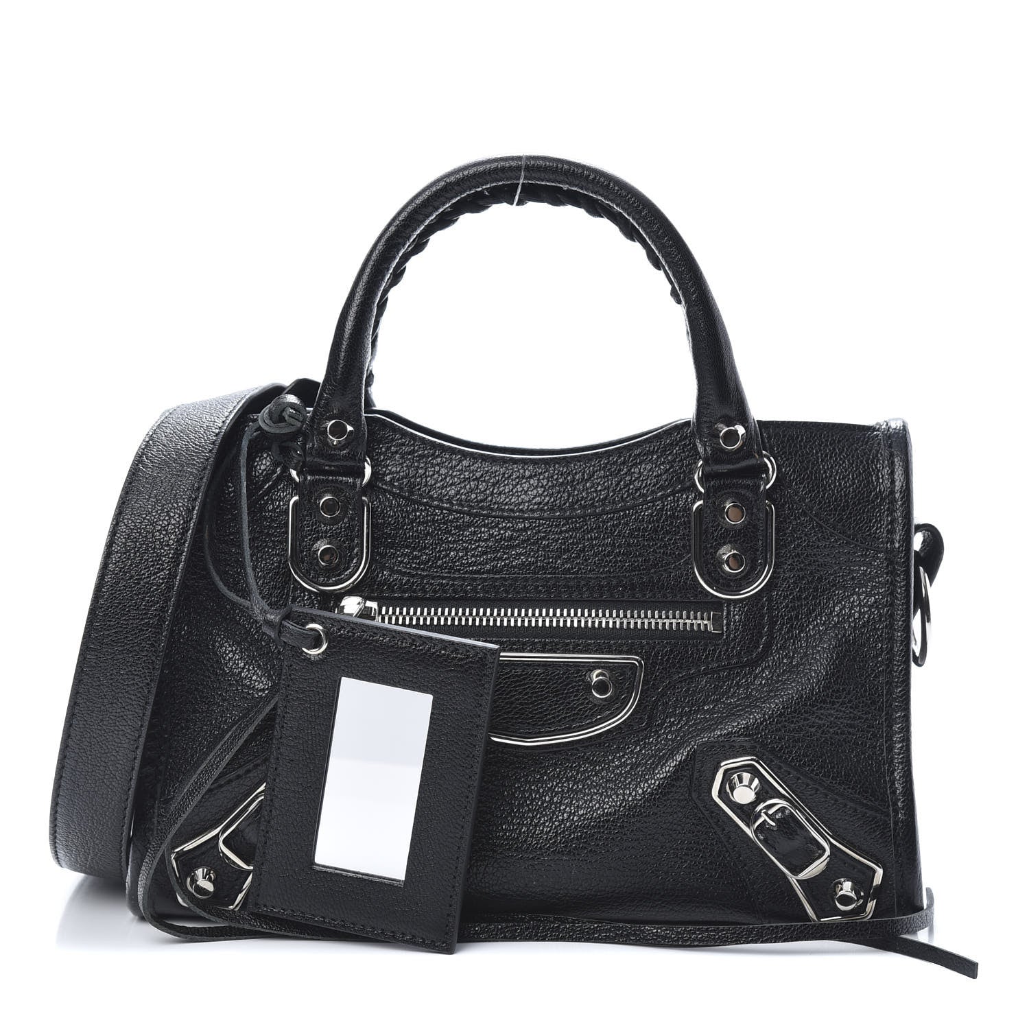 Balenciaga Chevre Silver Metallic Edge Hardware Mini City Black 1 of 10