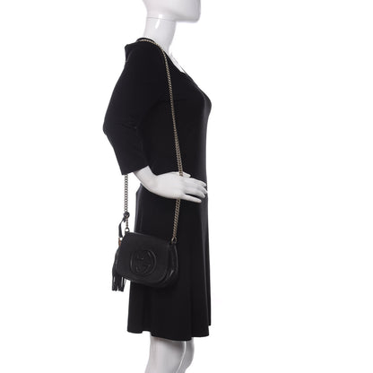 Gucci Pebbled Calfskin Small Soho Flap Crossbody Black 2 of 13