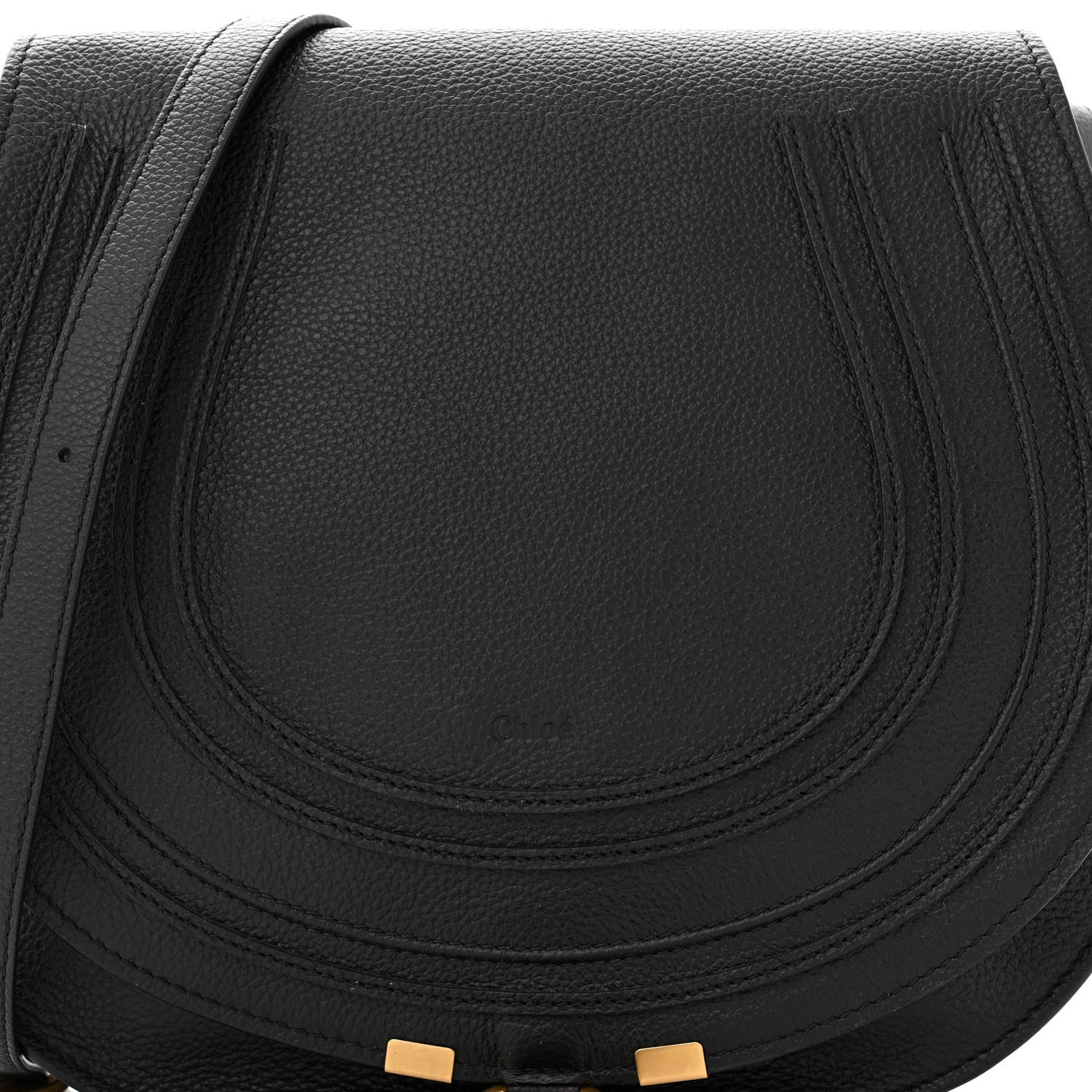 Chloe Calfskin Medium Marcie Round Crossbody Bag Black 9 of 11