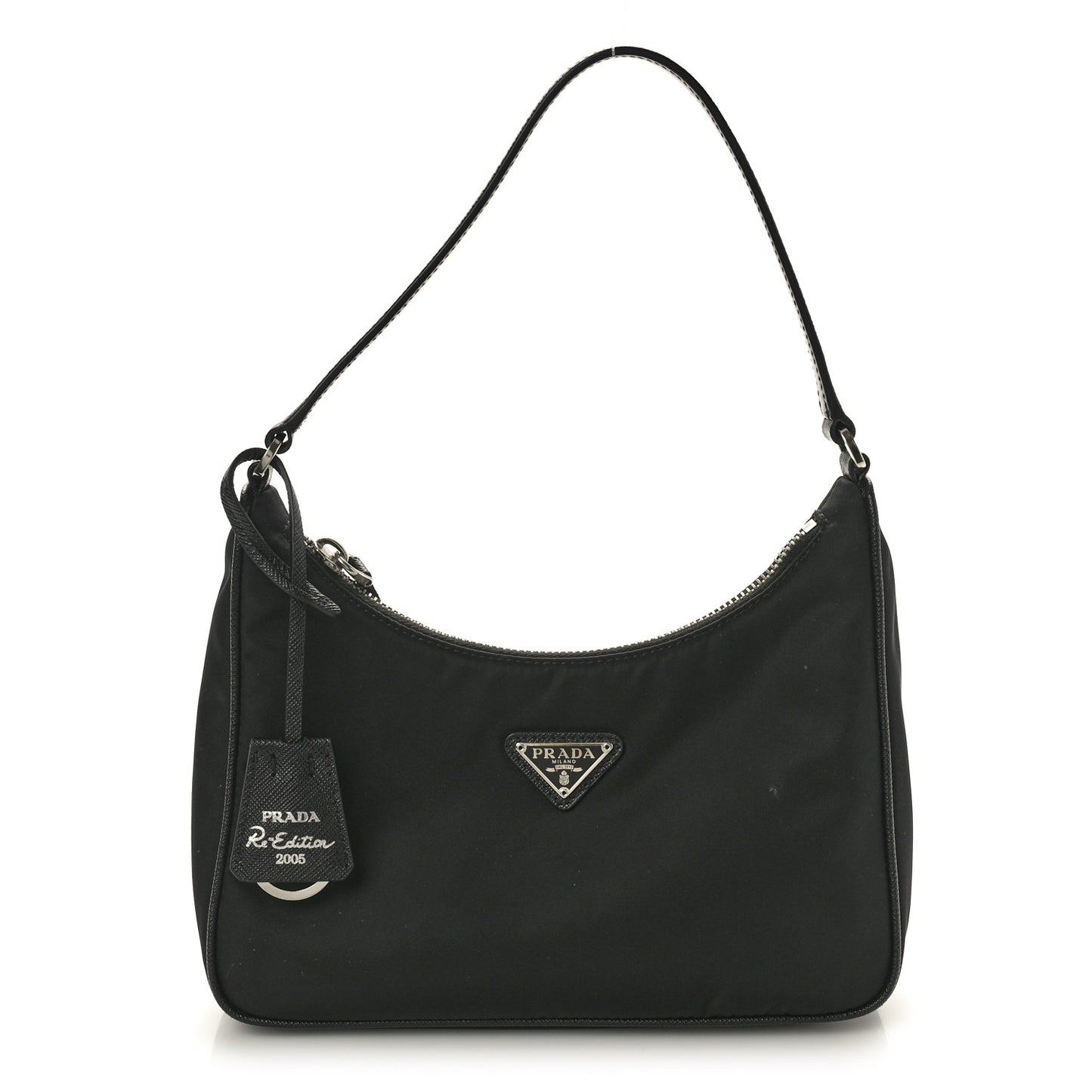 Tessuto Nylon Saffiano Mini Re-Edition 2005 Bag Black