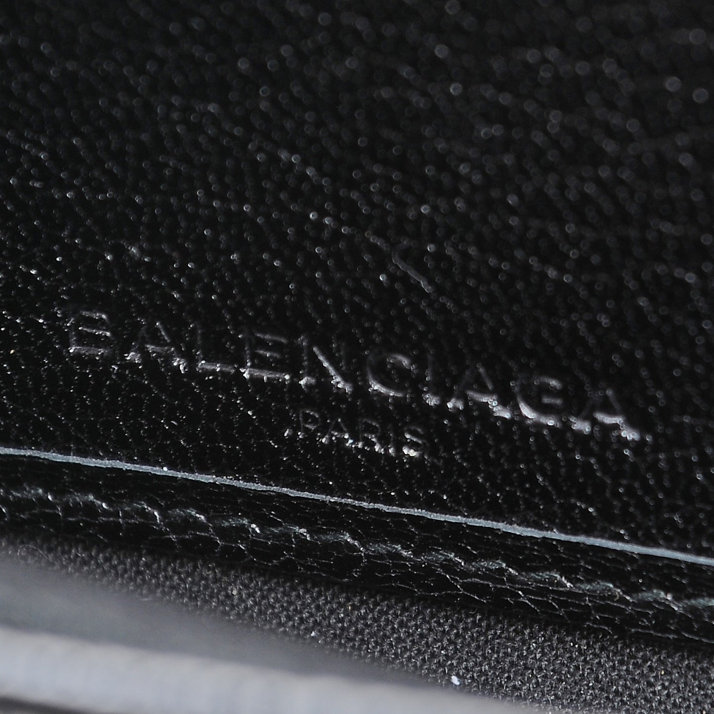 Chevre Silver Metallic Edge Hardware Zip Around Wallet Black