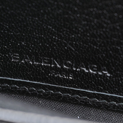 Balenciaga Chevre Silver Metallic Edge Hardware Zip Around Wallet Black 6 of 8
