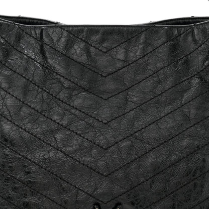 Saint Laurent Crinkled Calfskin Matelasse Monogram Large Niki Shopper Tote Black 9 of 14