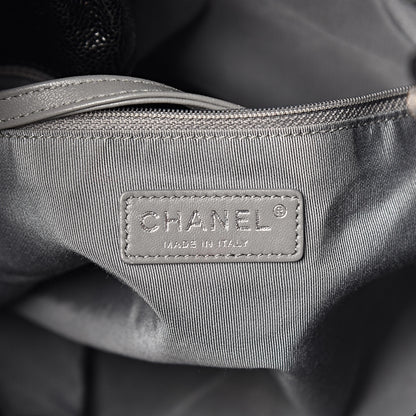 Chanel Distressed Glazed Caviar Quilted Large Elastic Tote Black 6 of 10