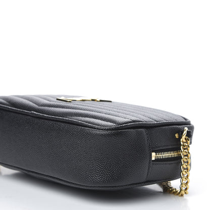 Saint Laurent Grain De Poudre Matelasse Monogram Mini Lou Camera Bag Black 7 of 10