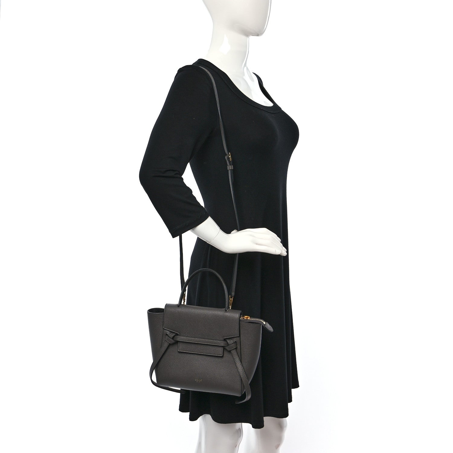 Celine Grained Calfskin Nano Belt Bag Grey 2 of 7